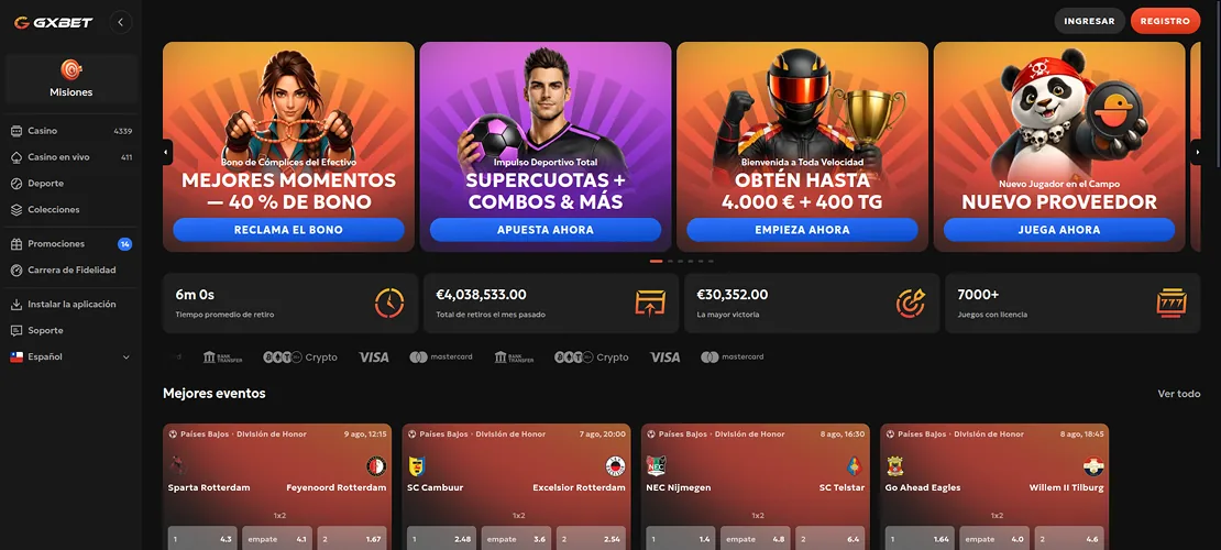 Captura de Gxbet casino