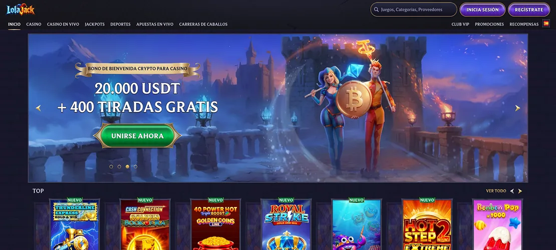 Captura de LolaJack casino