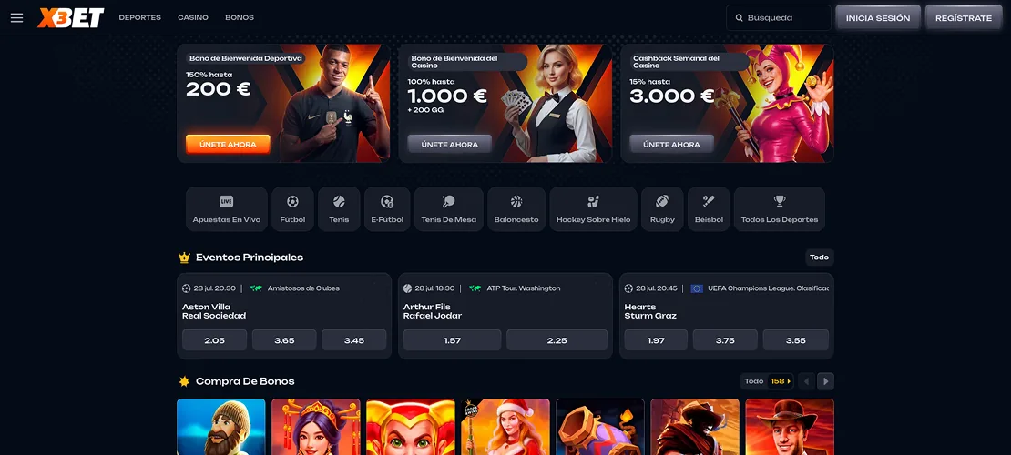 Captura de X3bet casino